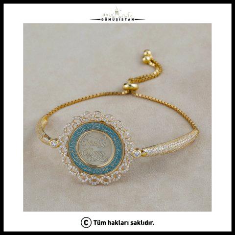 925 Ayar Gümüş Mineli İsimli Bileklik