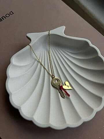 Harfli Kalp Anahtar Kolye - 925 Ayar Gümüş