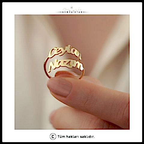 925 Ayar Gümüş İsimli Yüzük