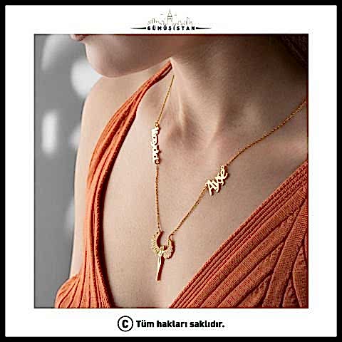 925 Ayar İsimli Melek Aile Kolyesi