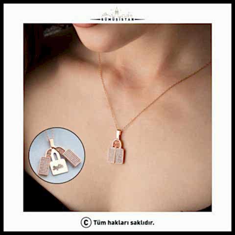 925 Ayar Gümüş Açılan İsimli Kilit Kolye