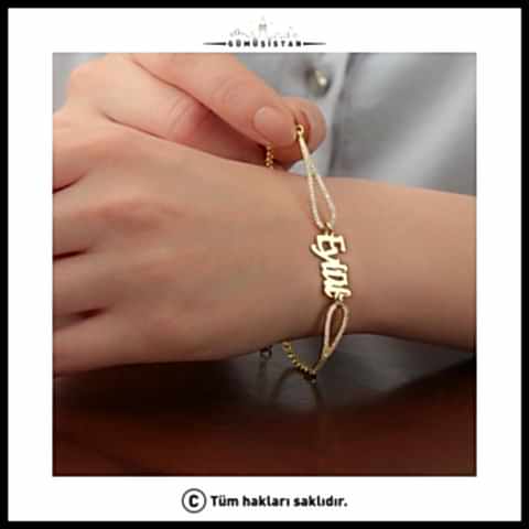 925 Ayar Gümüş İsimli Trend Bileklik