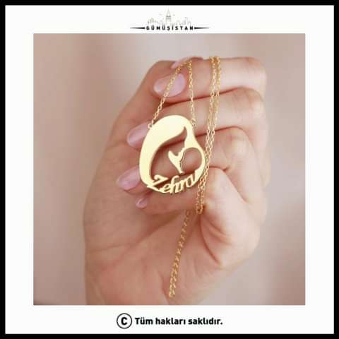 925 Ayar Gümüş İsimli Anne Bebek Kolyesi