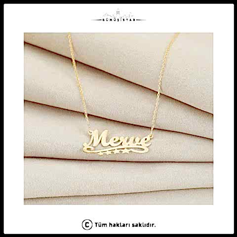 925 Ayar Gümüş Yıldızlı İsim Kolye