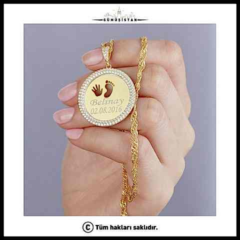 925 Ayar Gümüş İsimli Doğum Kolyesi