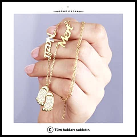 925 Ayar Gümüş Anne Bebek İsimli Kolye