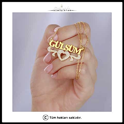 925 Ayar Gümüş Kalpli İsimli Kolye