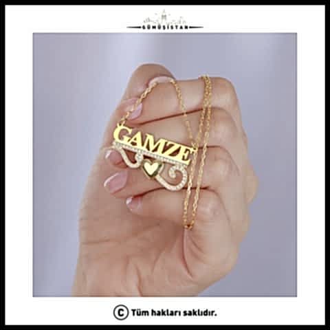 925 Ayar Gümüş Kalpli İsimli Kolye