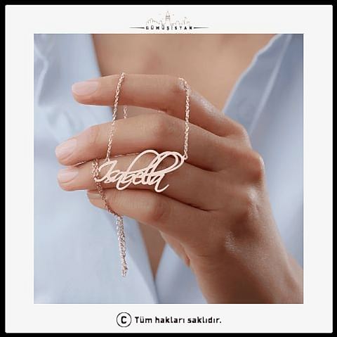 925 Ayar Gümüş İsimli Kolye