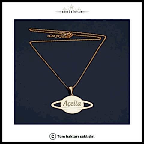 925 Ayar Gümüş İsimli Gezegen Kolye