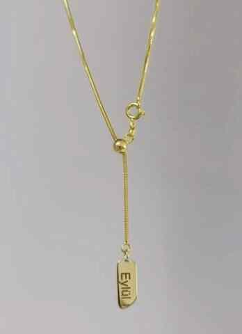 Asansör Zincirli Plaka Kolye - 925 Ayar Gümüş