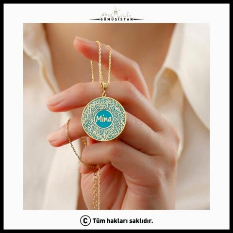 925 Ayar Gümüş Dualı İsim Kolye