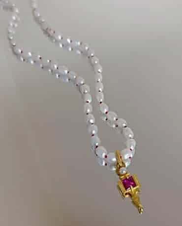 İncili Sembol Kolye - 925 Ayar Gümüş