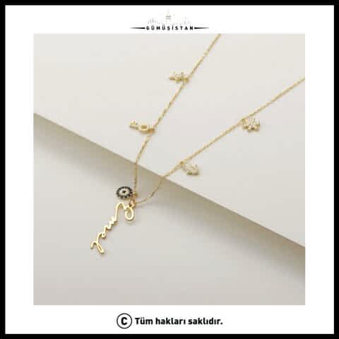 925 Ayar Gümüş Kişiye Özel İsimli Şans Kolyesi