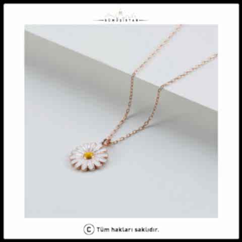 925 Ayar Gümüş Papatya Kolye