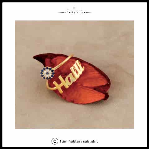 925 Ayar Kesimli İsimli Nazar Yüzük