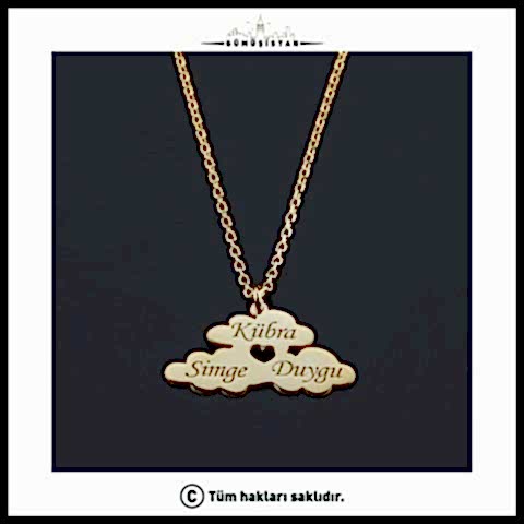 925 Ayar Gümüş İsimli Bulut Kolye
