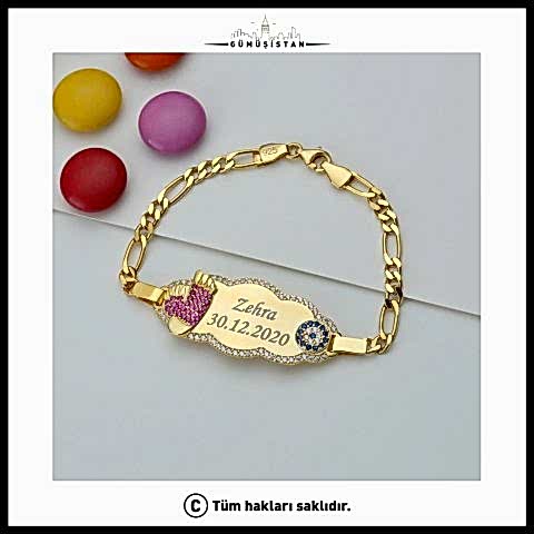 925 Ayar Gümüş İsimli Tarihli Bebek & Çocuk Bilekliği