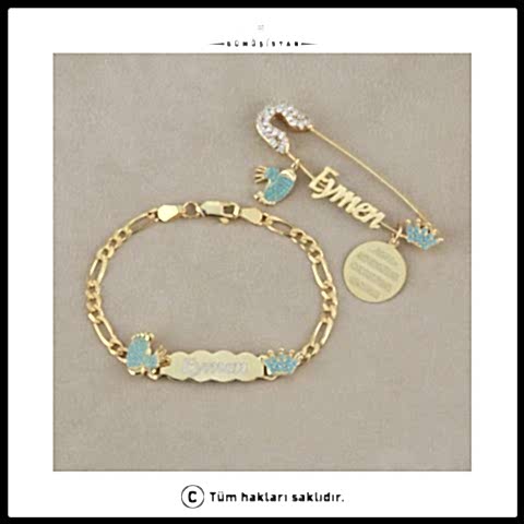 İnce Bulut Bileklik Ve Lazer Kesim İğne Set / Firuze Taş