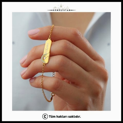 925 Ayar Gümüş İsimli Gökkuşağı Bileklik