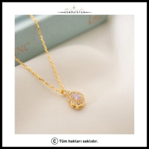 925 Ayar Gümüş Haziran Ayı Doğum Taşı ( Alexsandrite ) Damla Kolye