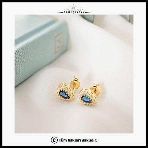 925 Ayar Gümüş Aylara Göre Damla Doğum Taşı Küpe