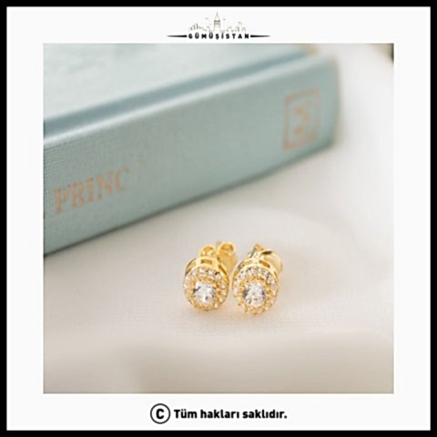 925 Ayar Gümüş Nisan Ayı Doğum Taşı ( Diamond ) Küpe