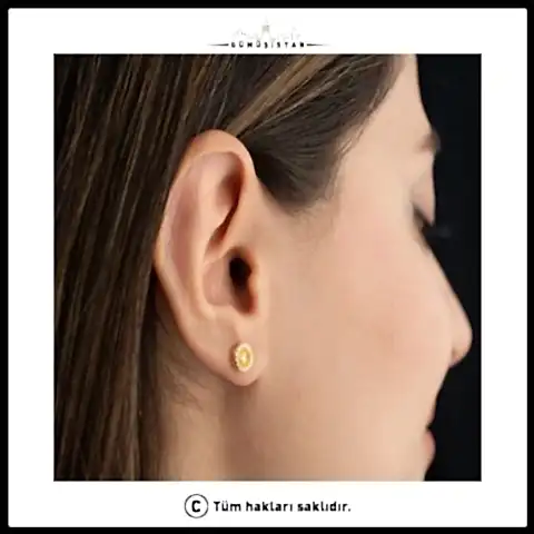 925 Ayar Gümüş Kasım Ayı Doğum Taşı ( Citrine ) Küpe
