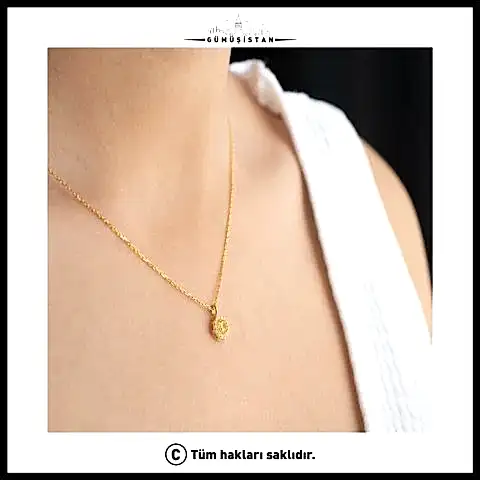 925 Ayar Gümüş Kasım Ayı Doğum Taşı ( Citrine ) Kolye
