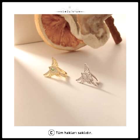 925 Ayar Gümüş Kuş Tüylü Kılıç Küpe