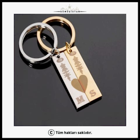 Kişiye Özel Çift Spotify Kalpli Çelik Anahtarlık ( 2 Adet )