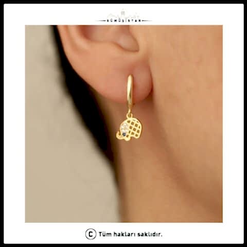 925 Ayar Gümüş Filli Küpe