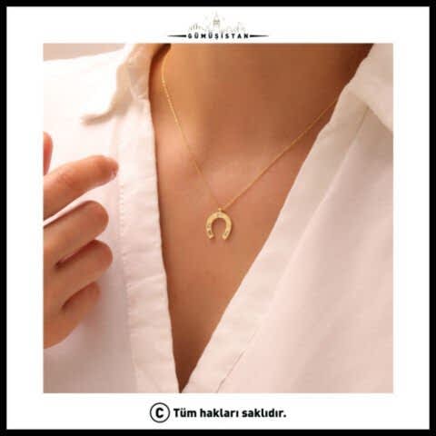 925 Ayar Gümüş Nal Şans Kolye