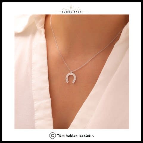 925 Ayar Gümüş Nal Şans Kolye