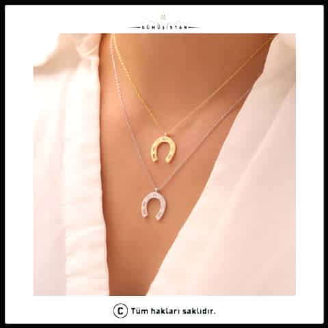 925 Ayar Gümüş Nal Şans Kolye