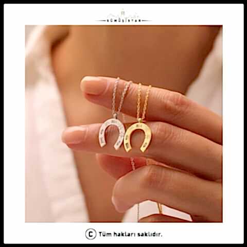 925 Ayar Gümüş Nal Şans Kolye