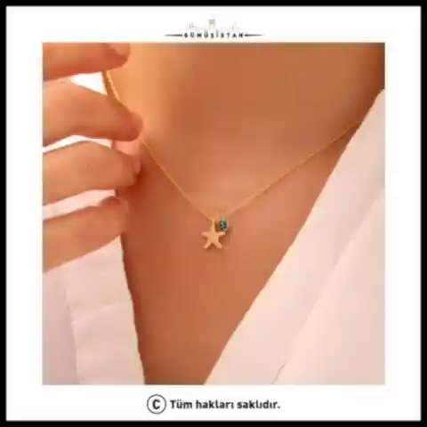 925 Ayar Gümüş Nazarlı Deniz Yıldızı