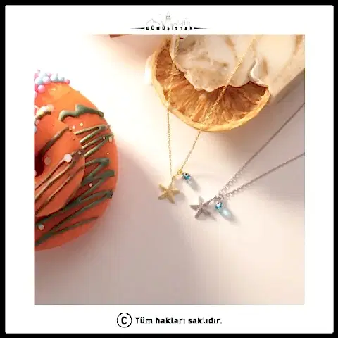 925 Ayar Gümüş Nazarlı Deniz Yıldızı