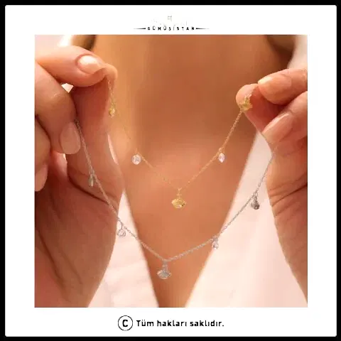 925 Ayar Gümüş  Nazarlı Zircon Şans Kolye