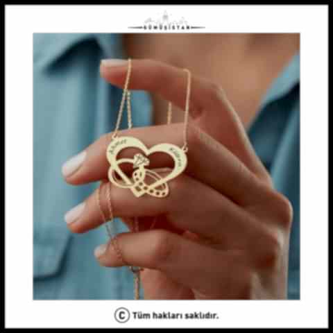 925 Ayar Gümüş İsimli Evlilik Kolyesi