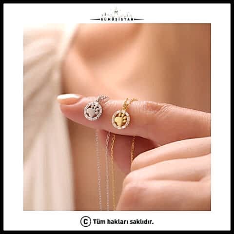 925 Ayar Gümüş Patili Kolye