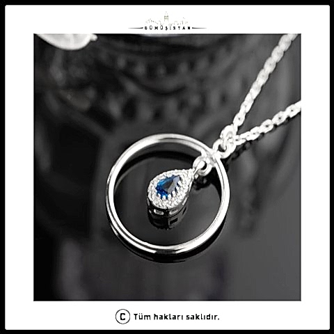 925 Ayar Gümüş Doğum Aylarına Özel Doğum Taşı Halka Kolye