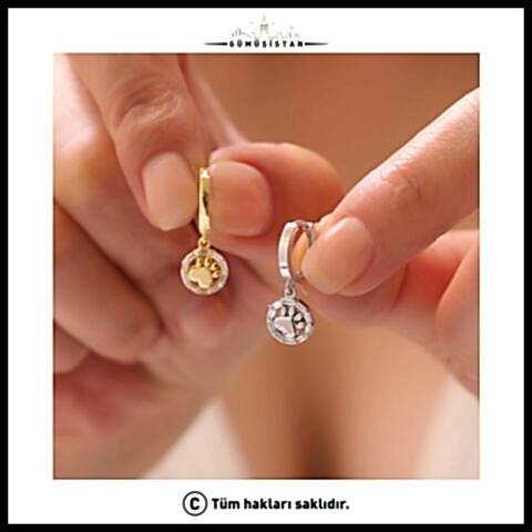 925 Ayar Gümüş Patili Küpe