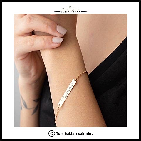 925 Ayar Gümüş İsimli Tarihli Bileklik