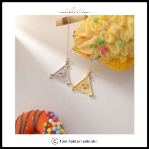 925 Ayar Gümüş Ra Üçgen Kolye