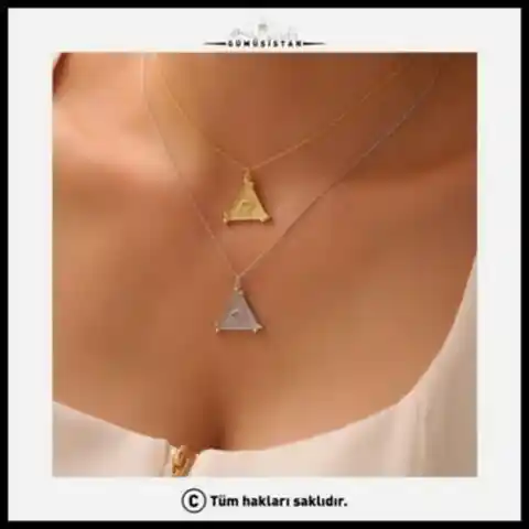 925 Ayar Gümüş Ra Üçgen Kolye