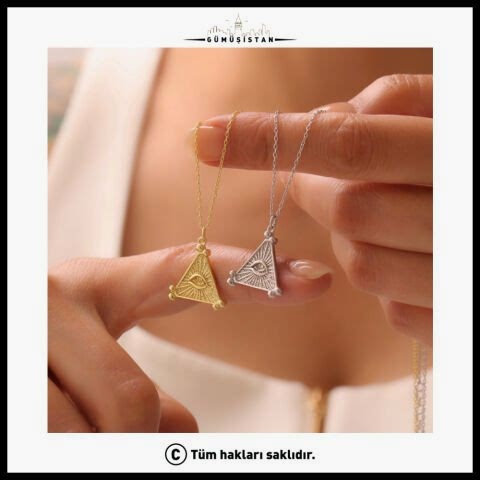 925 Ayar Gümüş Ra Üçgen Kolye