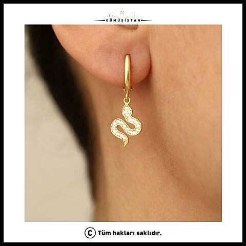 925 Ayar Gümüş Yılanlı Küpe