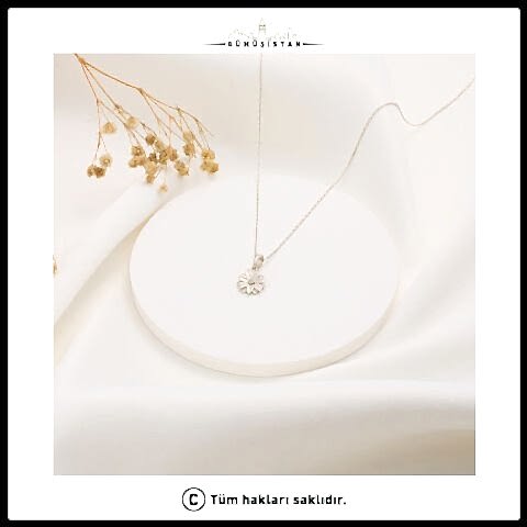 925 Ayar Gümüş Papatya Çiçeği Nisan Ayı Minimal Doğum Taşı Kolyesi