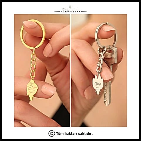 Sevgililer Gününe Özel Ateş Ve Su Anahtarlık ( Çift )